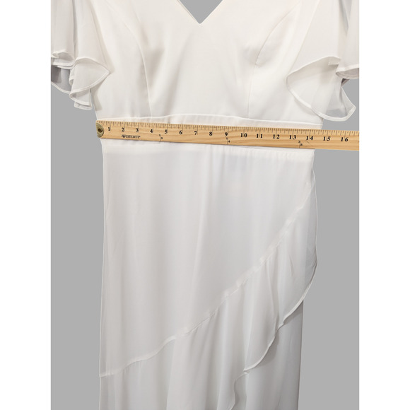 Ever Pretty NWT V-Neck High Low Ruffles Chiffon Dress Size Large - Picture 9 of 16